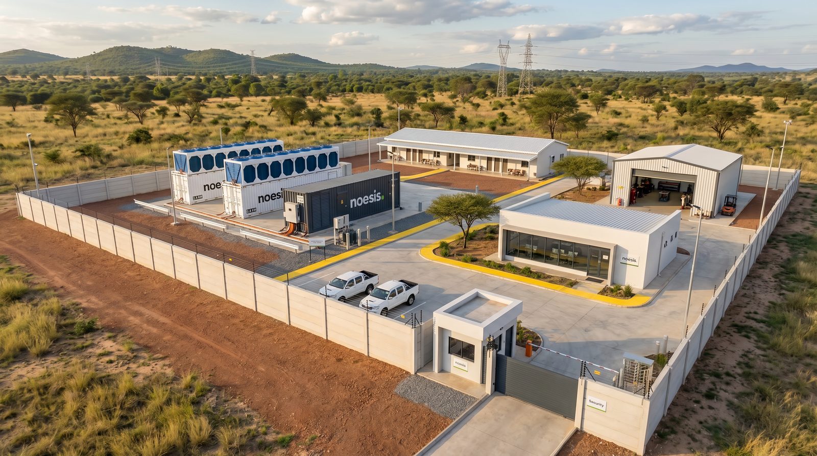 Render of the NOESIS 5 MW pilot site, Matambo